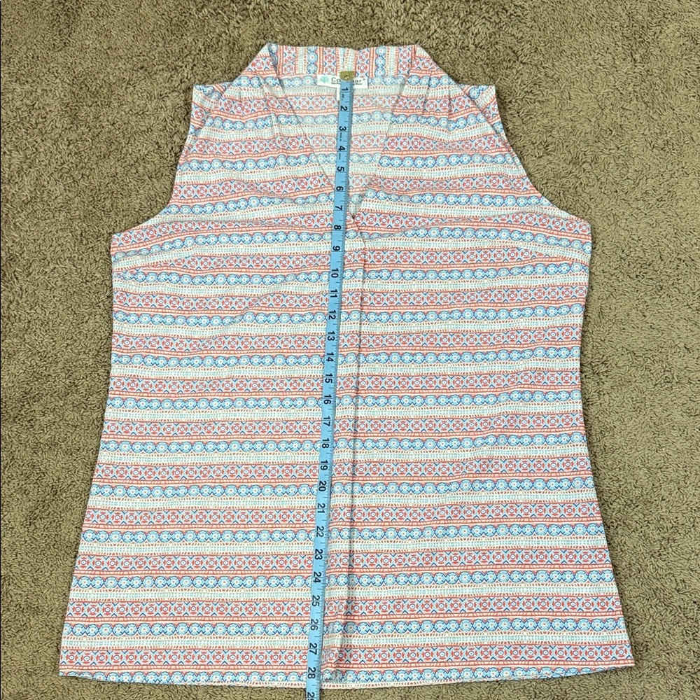 Coolibar Sleeveless Blouse - Red and Blue Stripes SKU1129 - Picture 5 of 6